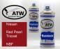 Preview: Nissan, Red Pearl Tricoat, NBF: 400ml Sprühdose + 400ml Klarlack - Set, von ATW Autoteile West.